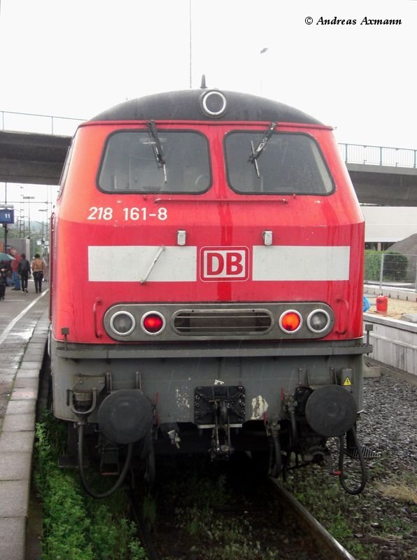 218 161-8 im Bf Wendlingen/Neckar als RB13963 nach Oberlenningen (12.05.2009)