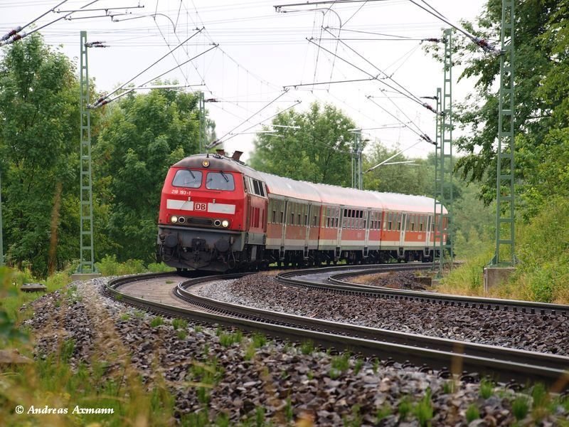 218 193-1 mit RB76370 von Plochingen nach Wendlingen/N (16.06.2009)