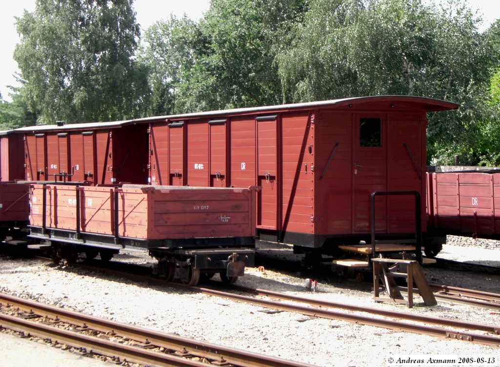 Abgestellte Gterwagen der Waldbahn in Weiwasser. (13,08,2008)