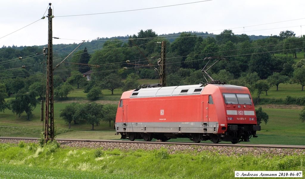 Lz-fahrt von 101 072-7 von Ulm nach Stuttgart. (07,06,2010)