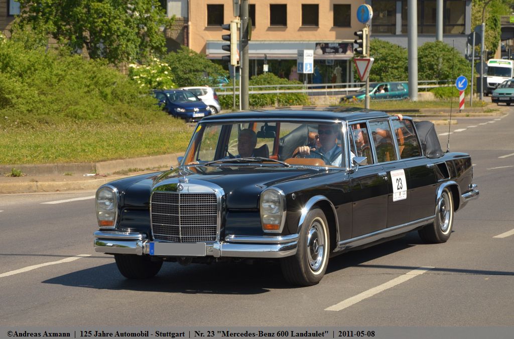 Nr. 23  Mercedes-Benz 600 Landaulet  1972 / Geburtstagscorso 125 Jahre Automobil an der Knig-Karls-Brcke/Mercedesstrae. (08;05;2011)
