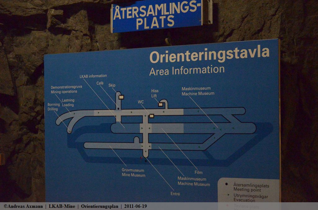 Orientierungsplan im LKAB Grubenmuseum Kiruna. (19,06,2011)