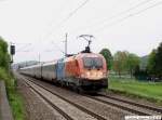 Auslandische Loks Schneller als die Polizei es erlaubt ist der Feuerwehr-Taurus 1116.250 mit EC 113 auf dem Weg nach M�nchen (Klagenfurt) bei Ebersbach/Fils. (05,05,2010)