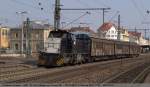 bayerische-cargobahn-gmbh-bcb Mit einer Mak G1206 von der MRCE angemieteten Lok, f�hrt die Bayerische Cargobahn GmbH (BCB) die Wagen der Heidelberger Druckmaschinen AG von Amstetten nach Mannheim. (29,03,2011)