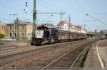 bayerische-cargobahn-gmbh-bcb Mit einer Mak G1206 von der MRCE angemieteten Lok, f�hrt die Bayerische Cargobahn GmbH (BCB) die Wagen der Heidelberger Druckmaschinen AG von Amstetten nach Mannheim als DGS 75790. (11,04,2011)