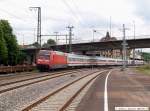 BR 101 mit Zugen IC 2260 bei der Ausfahrt aus dem Bf Plochingen, Gleis 1 mit 101 123-0. (27,05,2010)