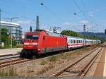 BR 101 mit Zugen 101 074-3 mit IC 118 auf dem Weg von Salzburg/M�nchen nach Stuttgart/M�nster(Westf) durch den Bf Bad Cannstatt. (07,08,2010)