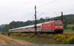 BR 101 mit Zugen 101 103-0 mit IC 119 auf dem Weg von M�nster(Westf) /Stuttgart nach M�nchen/Innsbruck durch Ebersbach/Fils. (07,09,2010)