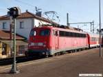 Sonderzug RE 15850 mit 110 431-4 zum Bundesliga-Fu�ballspiel VFB Stuttgart ...