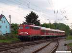 110 418 mit IRE 3276 auf dem Weg von T�bingen ...