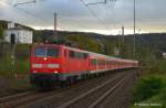 BR 111 mit Zugen 111 114 mit RE 4 / Wupper-Express Aachen - Dortmund, bei Wuppertal-Steinbeck n�chster Halt ist Wuppertal Hbf. (19,10,2011)