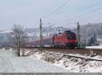 br-1116-obbes-64-u2 1116 229 (Railjet) zieht ihren FbZ 77653 (Test/Schulungsfahrten) von Frankfurt/Main nach M�nchen Hbf bei Uhingen/Fils an mir vorbei. (27,11,2010)