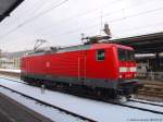 BR 114 114 501-0 stand im Bf. Plochingen auf Gleis 5 mit Spitzenlicht auf beiden Seiten. (15,02,2010)