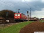 BR 143 mit Zugen 143 655-9 mit Schwester-Lok im Sandwich als RB 19349 auf dem weg von Plochingen nach Geislingen(Steige). (01,04,2010)