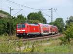 BR 146 mit Zugen 146 210-0 mit RE 19222 bei Plochingen, von Ulm nach Stuttgart/Mosbach Neckarelz. (13,07,2010)