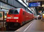 BR 146 mit Zugen Abfahrt um 20:18 Uhr nach Heidelberg mit 146 222-5 als RE 91692 von Stuttgart Hbf. (23,07,2010)