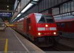 BR 146 mit Zugen Abfahrt um 20:02 Uhr nach Fridrichshafen Stadt/Ulm mit 146 203-5 als IRE 4237 von Stuttgart Hbf. (23,07,2010)
