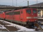 BR 151 151 020 abgestellt im Bf Plochingen. (04,01,2011)