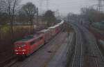 BR 151 151 084 mit 'SAE' + 'arcese' KLV durch Ebersbach/Fils in Richtung Stuttgart/Kornwestheim. (25,02,2012)