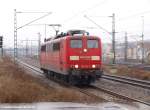 BR 151 151 150-0 f�hrt von Norden kommend am Gbf Untert�rkheim vorbei durch den Bf Untert�rkheim in Richtung Plochingen. (05,02,2010)