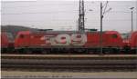 BR 185 185 399 abgestellt am Bf Plochingen (TP) bei Schneeschauer. (25,01,2011)