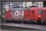 BR 185 185 399 abgestellt am Bf Plochingen (TP) bei Schneeschauer. (25,01,2011)