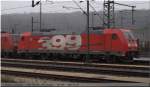 BR 185 185 399 abgestellt am Bf Plochingen (TP) bei Schneeschauer. (25,01,2011)