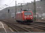 BR 185 Durchfahrt durch Esslingen am Neckar f�r 185 181 mit Ziel Gbf Plochingen um dort G�terwagen abzuholen. (18,03,2011)