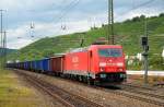 BR 185 185 273 mit Eanos-Wagen auf ihrer fahrt in Richtung Ulm/M�nchen durch Esslingenam Neckar. (15,08,2011)