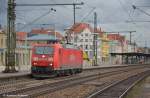 BR 185 Auf Tfzf durch Esslingen am Neckar mit 185 161 in Richtung Stuttgart. (12,12,2011)
