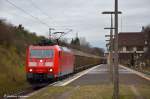 BR 185 185 093 mit einem Hbbills311-Zug durch Darmstadt-S�dbahnhof in Richtung Heidelberg. (13,12,2011)