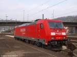 BR 185 Abgestellte 185 269-8 (13:05 Uhr) am Bf Plochingen. Abends (22:20 Uhr) stand sie nicht mehr da. (09,02,2010)