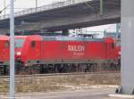 BR 185 Abgeb�gelt steht in Plochingen und warten auf Arbeit, 185 205-2. (08,02,2010)