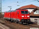 BR 185 Gerade als die 110 431-4 mit ihrem Sonderzug rangieren will kommt 185 346-4 zum umsetzen auf ein anderes Gleis vorbei. (27,02,2010)