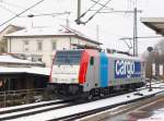 E 186 182-2 der SBB Cargo f�hrt vom Stuttgarter Hafen ...