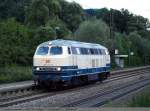 BR 216 Das Letzte aus der Camera herausgeholt um dieses Bild noch zu bekommen, 216 224-6 als Lz bei der durchfahrt durch Gingen auf dem Weg in Richtung Stuttgart. (03,08,2010)