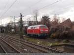 BR 218 218 822 als Tfzf auf dem Weg nach Stuttgart durch Oberesslingen. (26,11,2010)