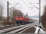 BR 218 mit Zugen 218 491 und ? mit ihrem IC 2012 aus Oberstdorf auf seiner fahrt durch Uhingen/Fils nach Stuttgart. (01,12,2010)