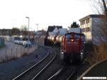 BR 294 294 728-1 holt am Tanklager im Stuttgarter Hafen einen Kesselzug ab und bringt ihn zum Umschlagbahnhof . (31,03,2010)