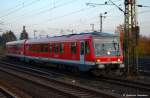 br-628 Als Fu�ballsonderzug getarnt f�hrt 628 007/507 aus der Abstellanlage durch D�sseldorf-Oberbilk zum Hbf D�sseldorf. (11,11,2011)