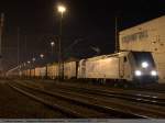 containerzuge 185 676 die f�r Locon den DGS 69072 nach Bremen Grolland f�hrt steht abfahrt-bereit im Stuttgarter Hafen/Umschlagbahnhof.  (23,03,2011)