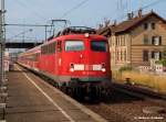 Nach den zwei Brnde an 650 Triebwagen in Tbingen und in Nassenheide (Brandenburg) darf 110 454-6 wieder eine RB Leistung nach auf der KBS 760 machen.