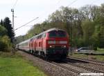 Feinstaubmafia - 218 499 und 218 ? ziehen IC 2013 aus Stuttgart kommend an Reichenbach/Fils vorbei nach Oberstdorf. (29.04.2010)