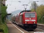 Auf dem Weg nach Lindau durchfhrt IRE 4225 mit 146 203-5 den Bf Gingen/Fils. (04,05,2010)