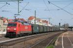 152 081 mit gemischten Gterzug durch Esslingen am Necckar in Richtung Stuttgart/Kornwestheim. (27,04,2012)