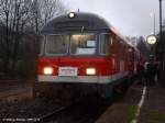 Sag zum Abschied leise  Servus  mit Lok-bespannten Zgen auf der Teckbahn. Eingefahren in Oberlenningen als RB13963/RB13966 mit Steuerwagen von Wendlingen/N nach Oberlenningen und zurck nach Wendlingen/N. (11.12.2009)