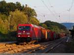 185 355-5 mit einem Gemischten Gterzug durch Gingen in Richtung Stuttgart. (03,08,2010)