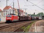 189 019-3 bringt einen Gemischten Gterzug nach seiner Durchfahrt durch Esslingen/Neckar nach Untertrkheim.