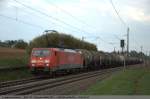 189 002 mit KeWa durch fhrt Ebersbach/Fils in Richtung Stuttgart/Kornwestheim. (15,04,2011)