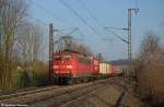 151 078 mit kurzem KVL-Zug aus Richtung Mnchen (Beimerstetten?) nach Stuttgart/Kornwestheim. (27,03,2012)